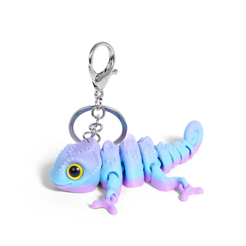 Cartoon 3D Printed Dragon Keychain Movable Joints Creative Backpack Decoration Accessories Unique Figurine Pendant Gifts