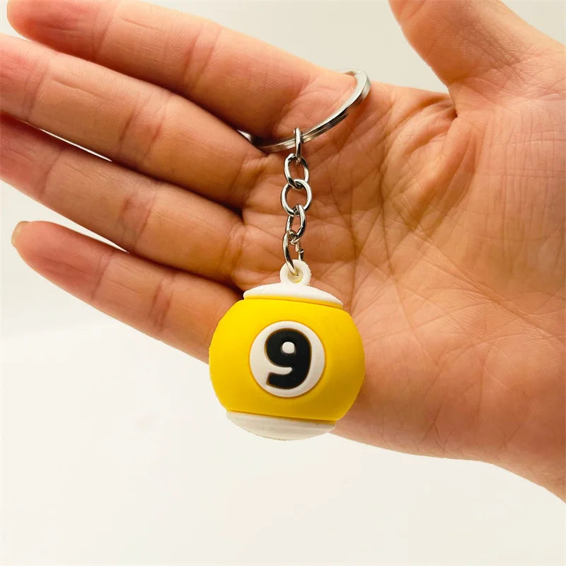 PVC Billiard Keychain Fashion Cute Cartoon Colorful Bag Key Chain Keyring Ornament Bag Purse Charm Accessories Easter Gifts