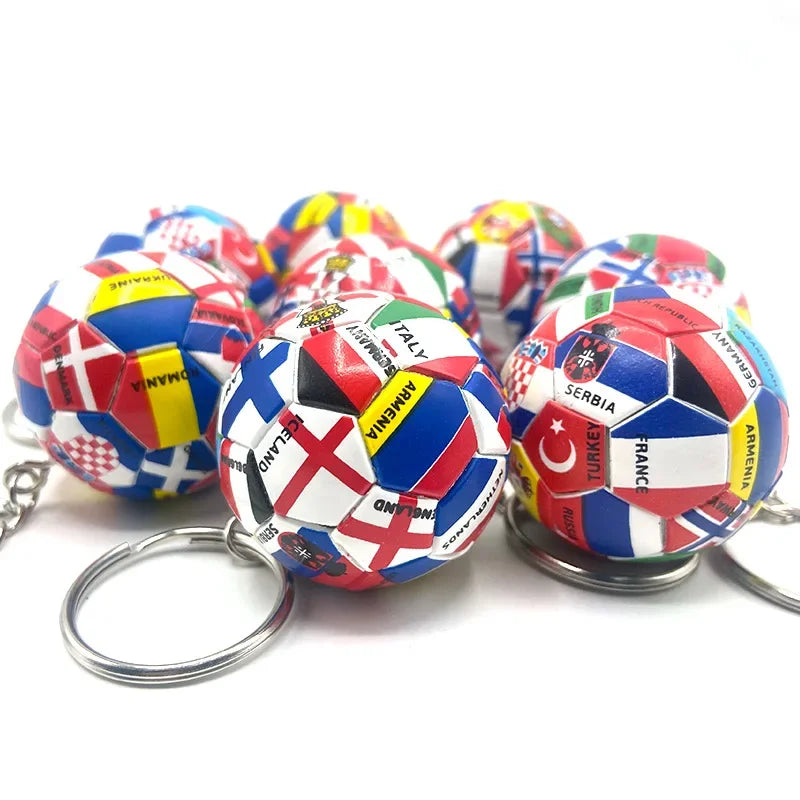 3D Sports Football Keychains Plastic Souvenirs PVC Keyring Men Soccer Fans Keychain Pendant Bag Hanging Decoration Fans Gift