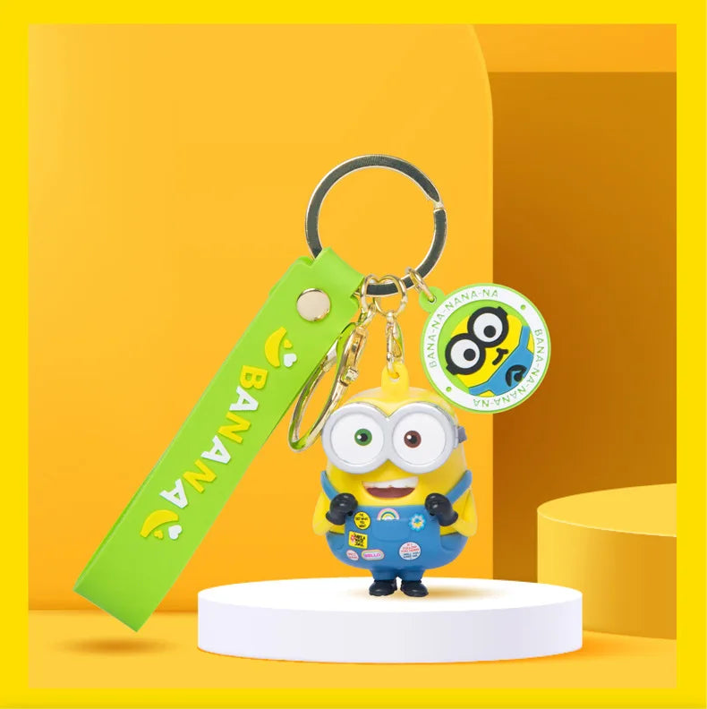Cute Minion Keychain Cartoon Creative Exquisite Anime Doll Keychain Couple School Bag Pendant Accessories Gift