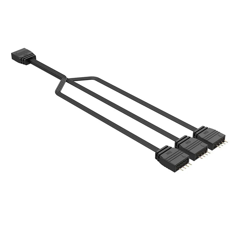 TEUCER RGB Fan Splitter Cable Sync Motherboard Cable RGB Fan Hub Adapter Cable 3PIN PC Fan Extension Cable 1 to 1/2/3/4 Line