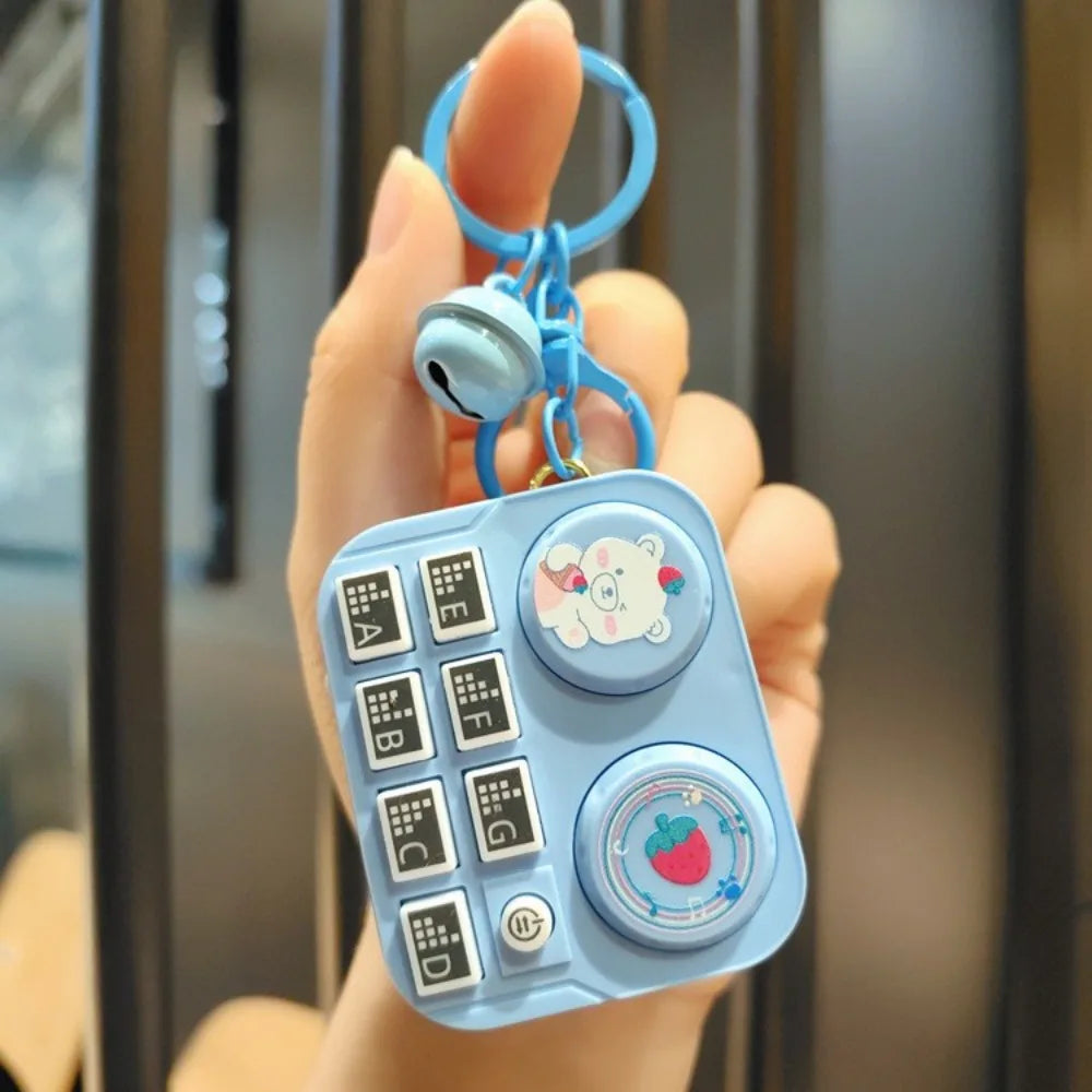 Key Chain Musical Instrument Pendant Keychain Plastic Mini Electronic Keyboard Keychain Backpack Ornament Birthday Gift