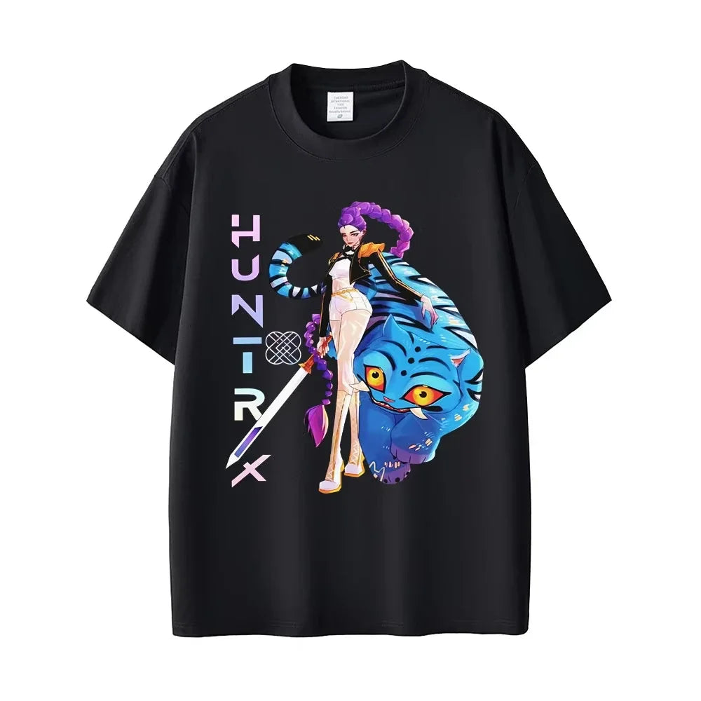 Movie KPop Demon Hunters T-shirt Rumi Mira Zoey T Shirts Saja Boys Tshirt Derpy Tiger T-shirts Men Women Fashion Casual T Shirt