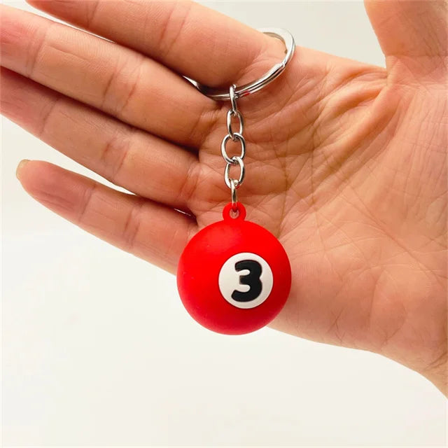 PVC Billiard Keychain Fashion Cute Cartoon Colorful Bag Key Chain Keyring Ornament Bag Purse Charm Accessories Easter Gifts