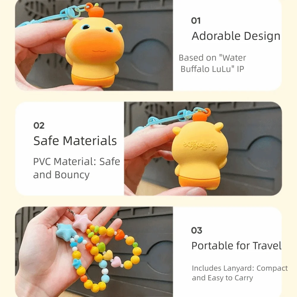 Creative PVC Capybara Key Ring Bag Charm Cute Expression Lulu Doll Keychain Q-version Beading Cartoon Phone Chain Kids