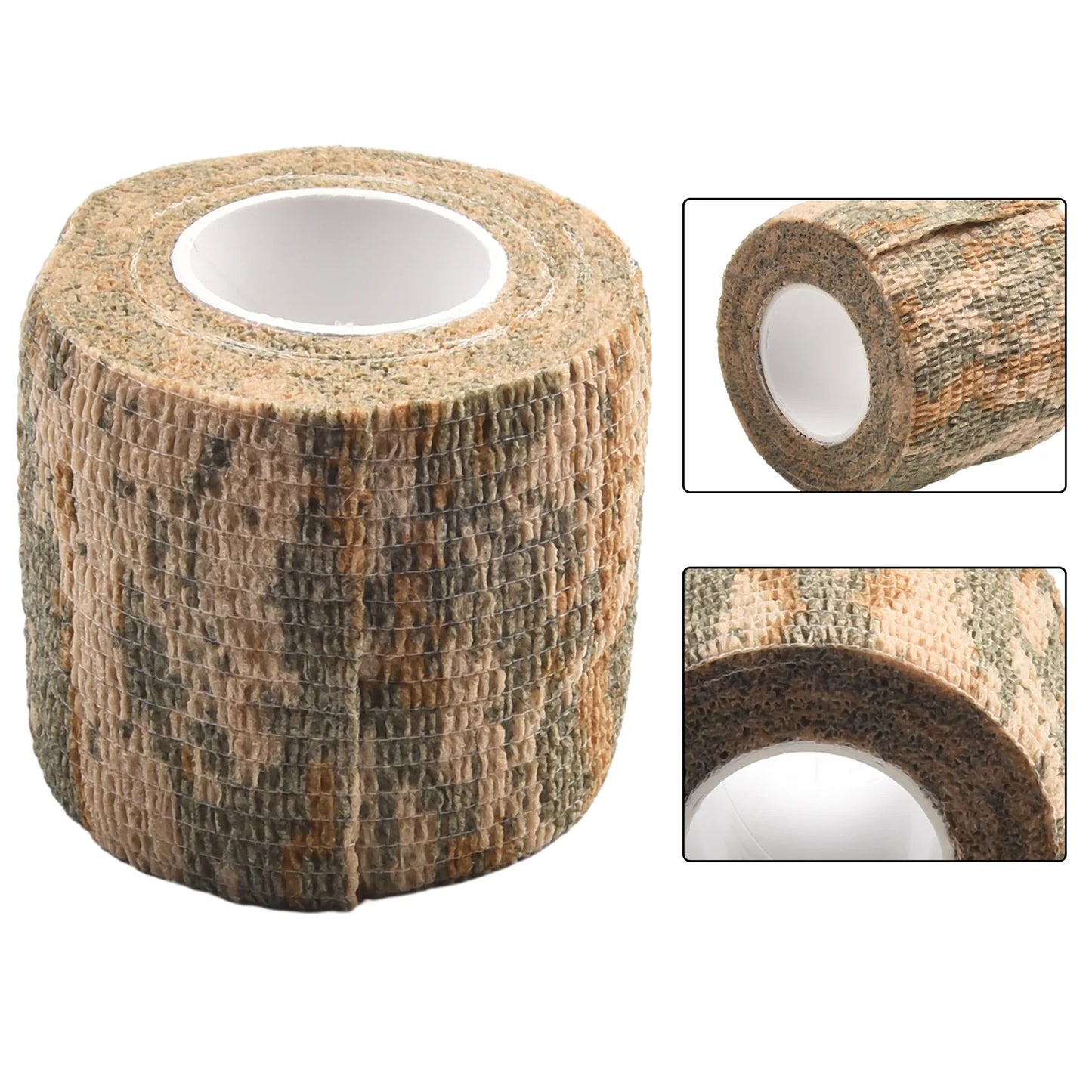 Hand Tool Camo Form Reusable Self Cling Camo Hunting Rifle Provide Insulation Fabric Tape Wrap Polyester Camouflage Equipment