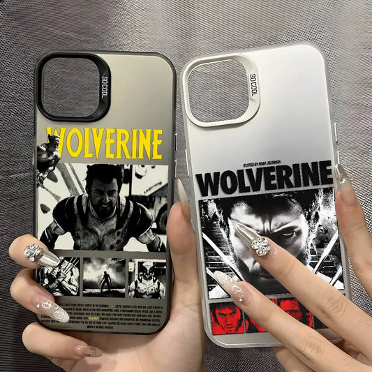 Fashion Wolverine Comic Phone Case For IPhone 16 15 14 13 12 11 Plus Pro Max Multicolor Aurora Laser Shockproof Funda Cover