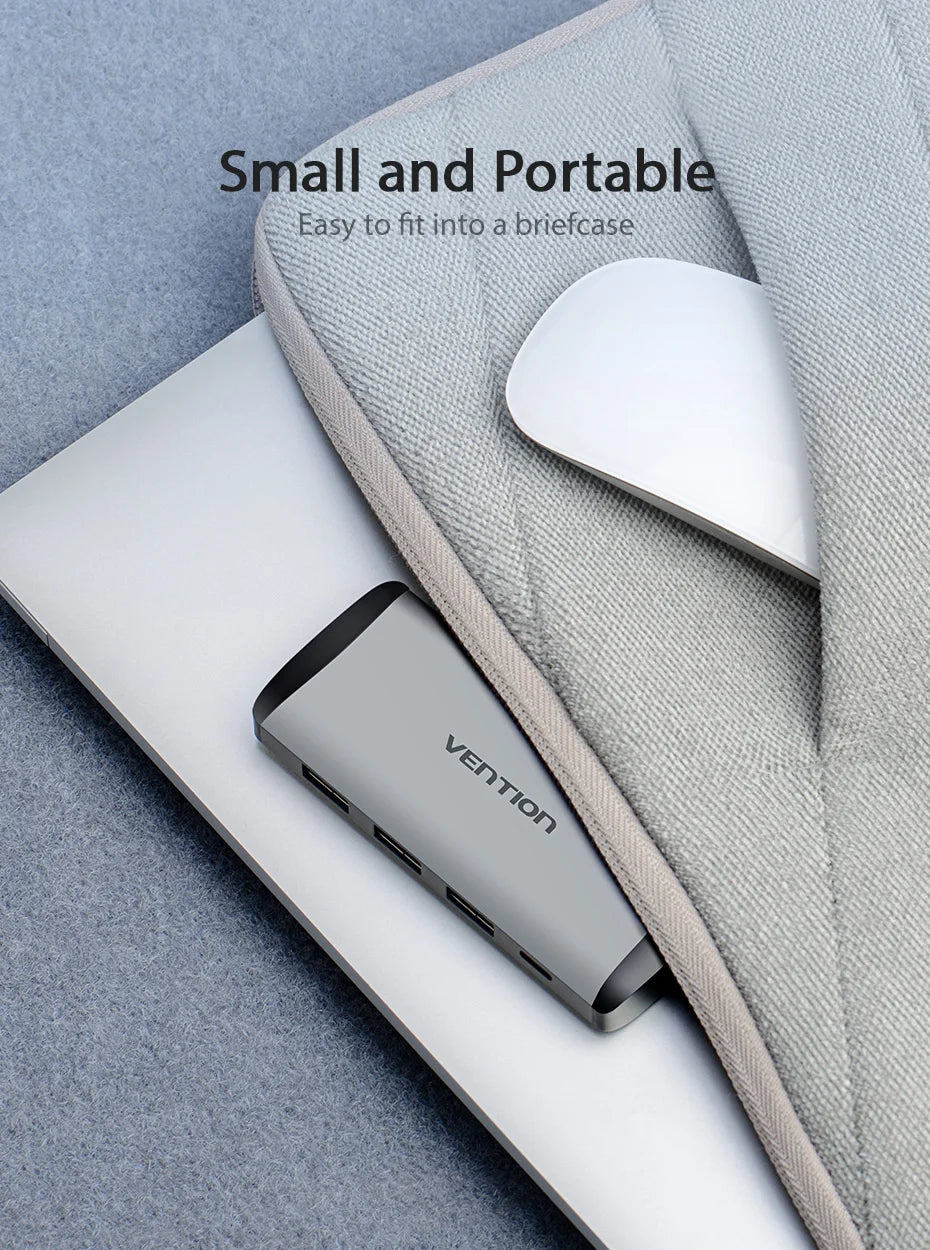 Vention  5 in 1 USB C Hub 4K HDMI USB 3.0 HUB PD Multiport Adapter for MacBook Pro/Huawei Mate 60/iPad Pro Splitter USB HUB