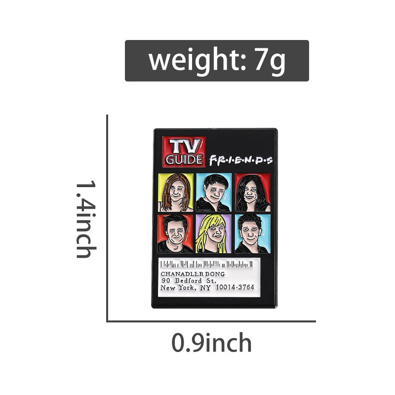 TV Show Friends Collection Enamel Pins Custom Sitcoms Character Role Brooch Backpack Lapel Badge Jewelry Accessory Gift for Fans