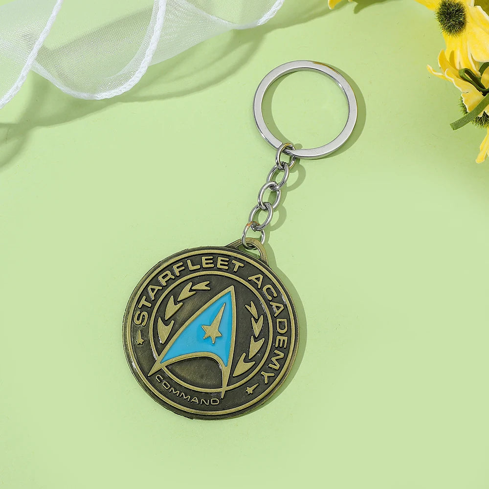 New War Star Trek Keychain Company Logo Metal Communicator Darkness Starfleet Statement Fashion Keychain