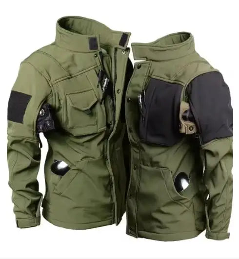 Tactical Jackets Men Shark Skin Military Soft Shell Jacket Waterproof Windproof Fleece Warm Motorcycle Multi-pocket Army Coats