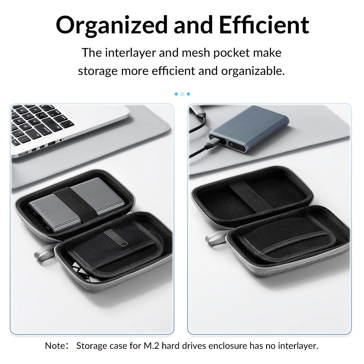ORICO 2.5'' 3.5'' HDD Case Storage Bag for External Hard Drive Case/ M.2 Hard Disk Case /Earphone/U Disk Large Capacity Storage