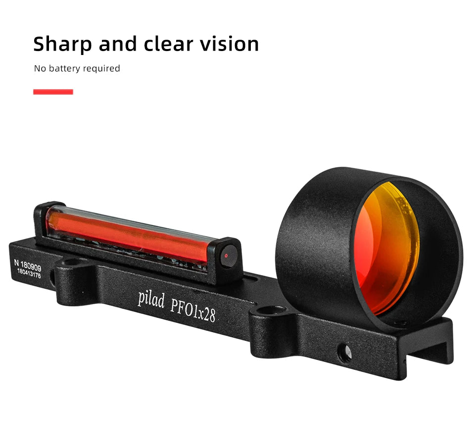 Tactical 1X28 Red Fiber Red Dot Sight Scope Holographic Sight Fit Shotgun Rib Rail Hunting Shooting Accessory Pilad Pf0