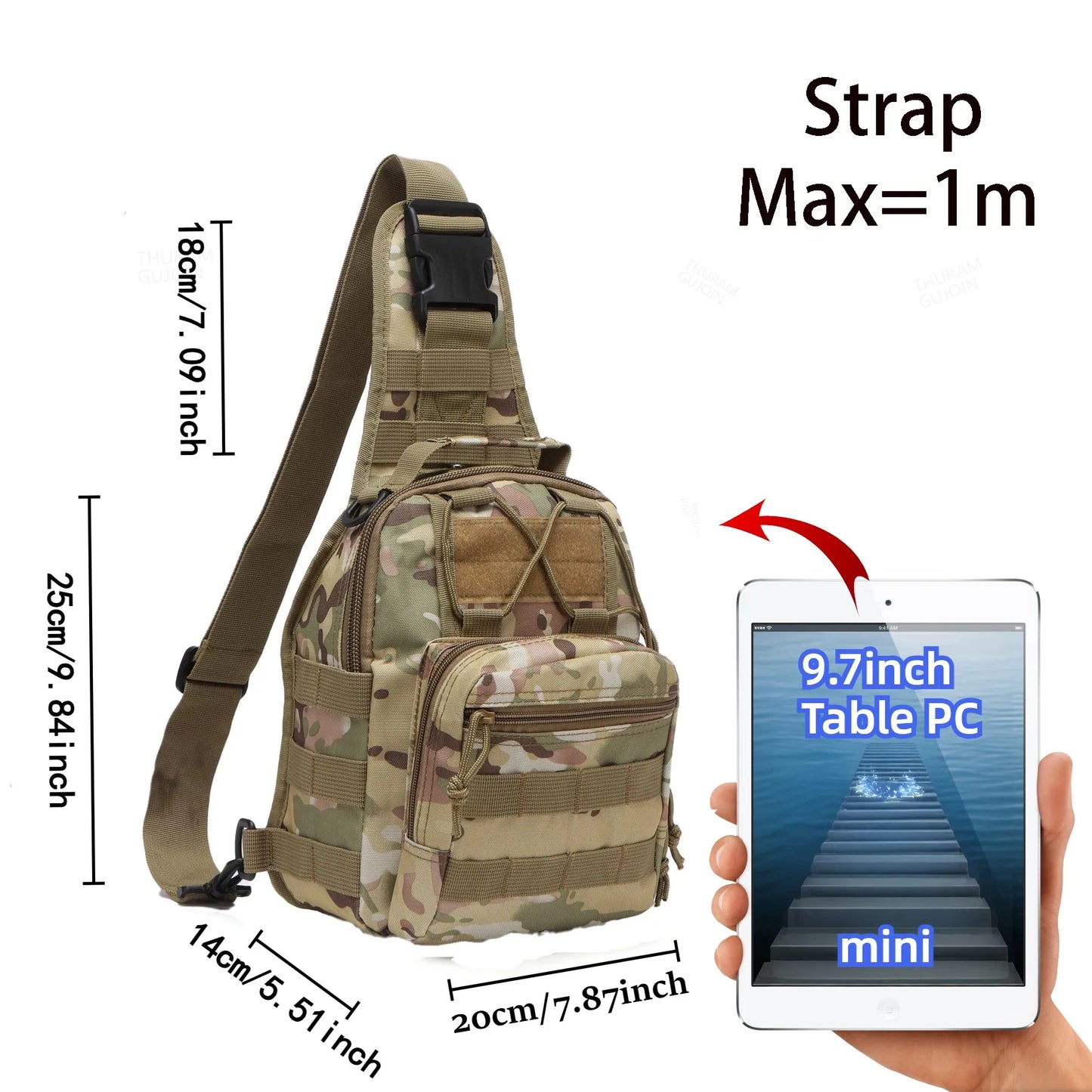 Tactical Assault Pack Sling Backpack Waterproof EDC Rucksack Bag for Outdoor Hiking Camping Hunting Trekking Travelling