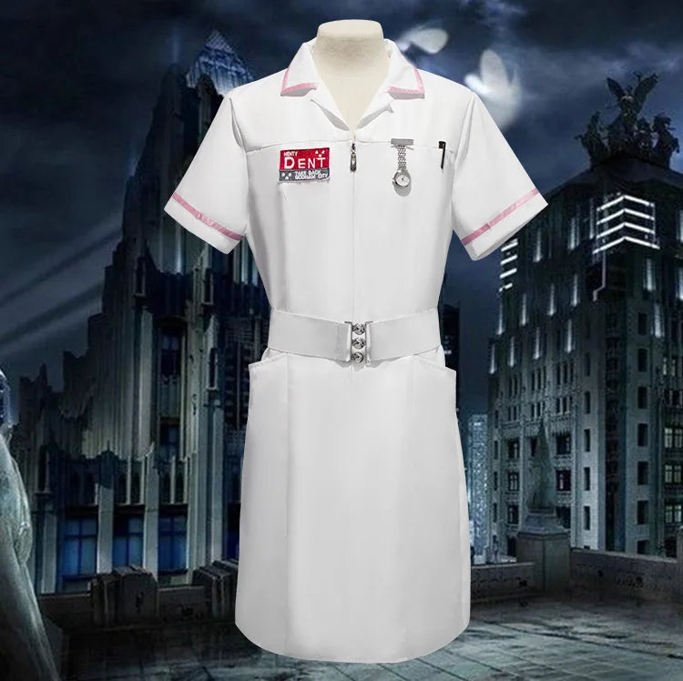 Movie Joker Cosplay Jack Nurse Costume Uniform Cosplay Scary Bat Joker Dress Pocket Watch Pen Halloween Cos Set