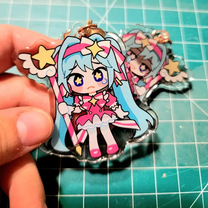 Retry Now! Keychain - Hatsune Miku charm Cute cartoon Character pendant