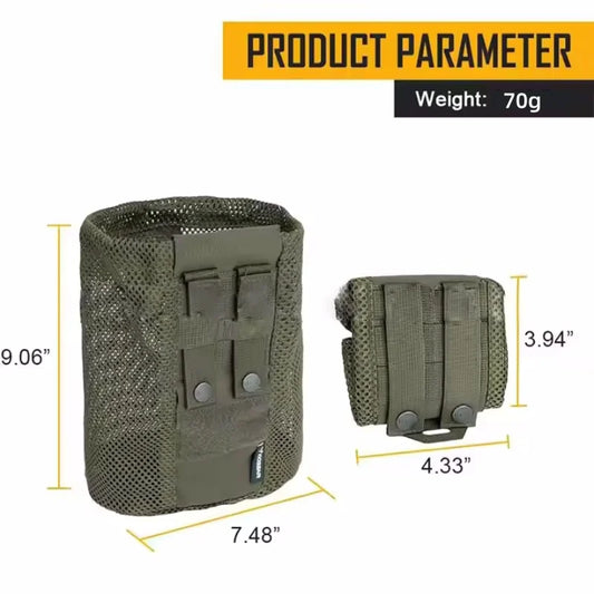 Tactical Drop Pouch Mag Mesh Dump Bag Molle Folding Storage Pack for Magazine Recycling Camping Medical Kit Hunting Equipment