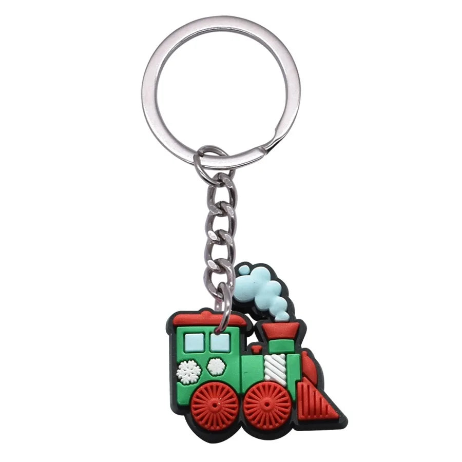 1PCS Keychain Train Cartoon Cute Keyring fit Car Key Accessories Woman Children Birthday Souvenir Friends Party Gifts