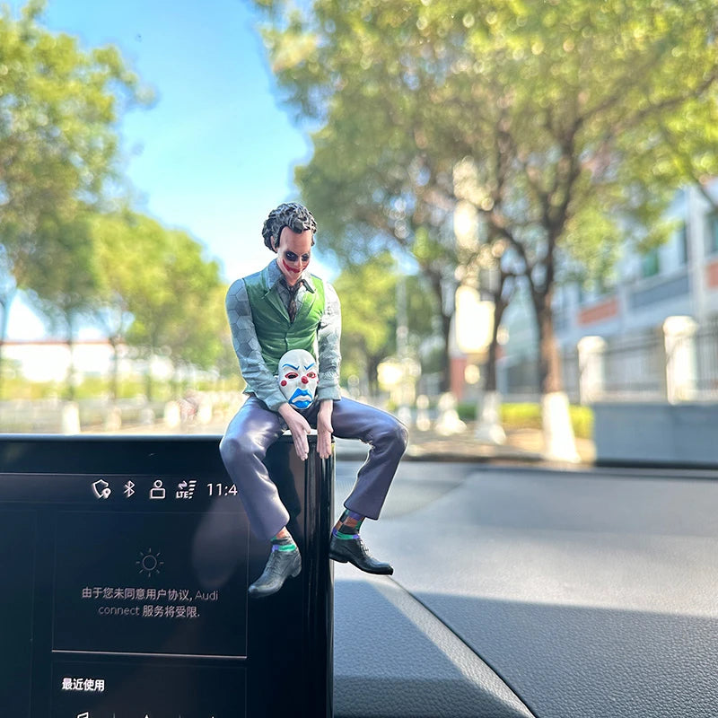 Cartoon joker Handmade Boutique Large Decoration Desktop Scene Model Mask Sitting Posture Gifts Room Car decoration