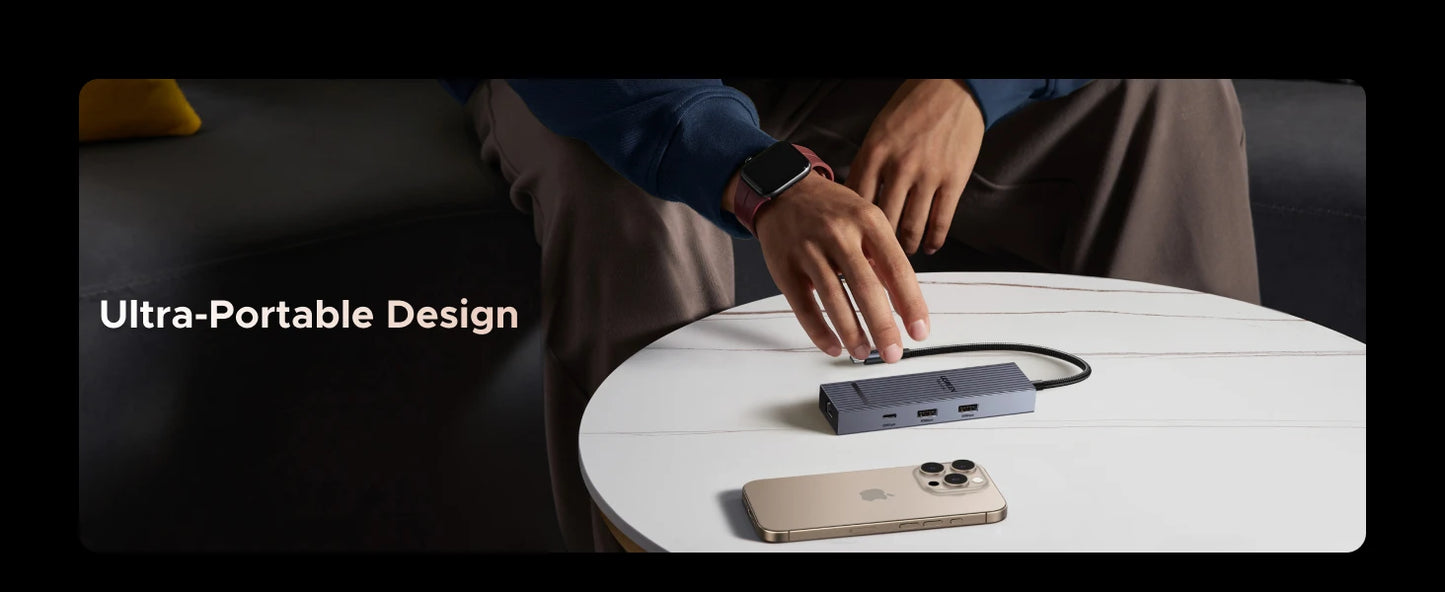 UGREEN 6 in 1 USB C HUB Gigabit Ethernet Adapter with 4K60Hz HDMI PD100W Charging 10Gbps USB A&C 3.2 Data Ports for Laptop iPad