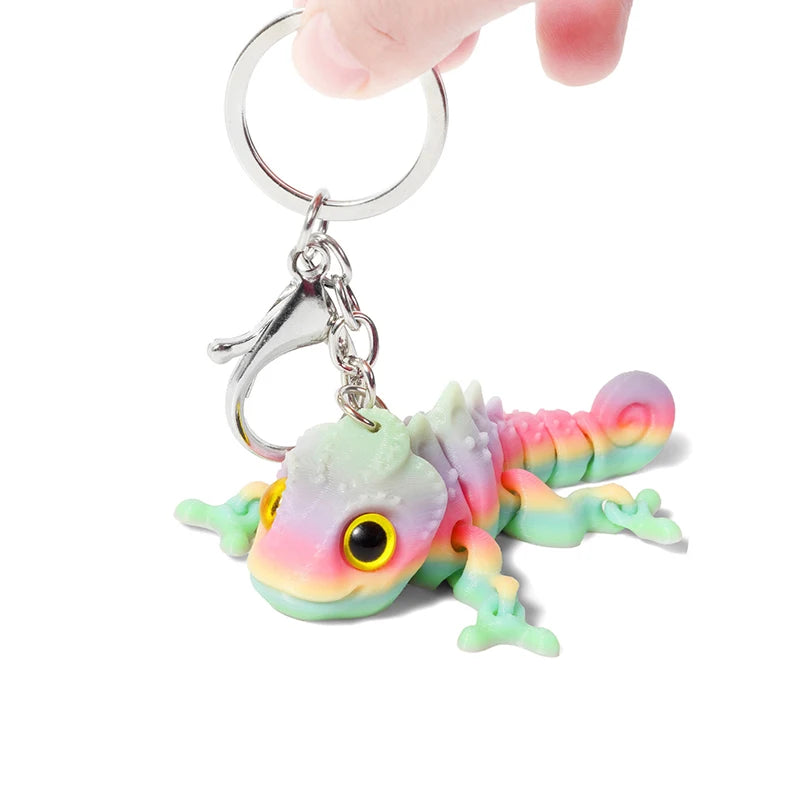Cartoon 3D Printed Dragon Keychain Movable Joints Creative Backpack Decoration Accessories Unique Figurine Pendant Gifts