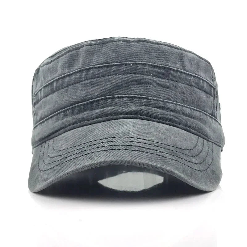 Tactical Hunting Cap for Men Solid Washed Denim Baseball Cap Summer Flat Military Snapback Vintage Sunshade Sun Dad Hat