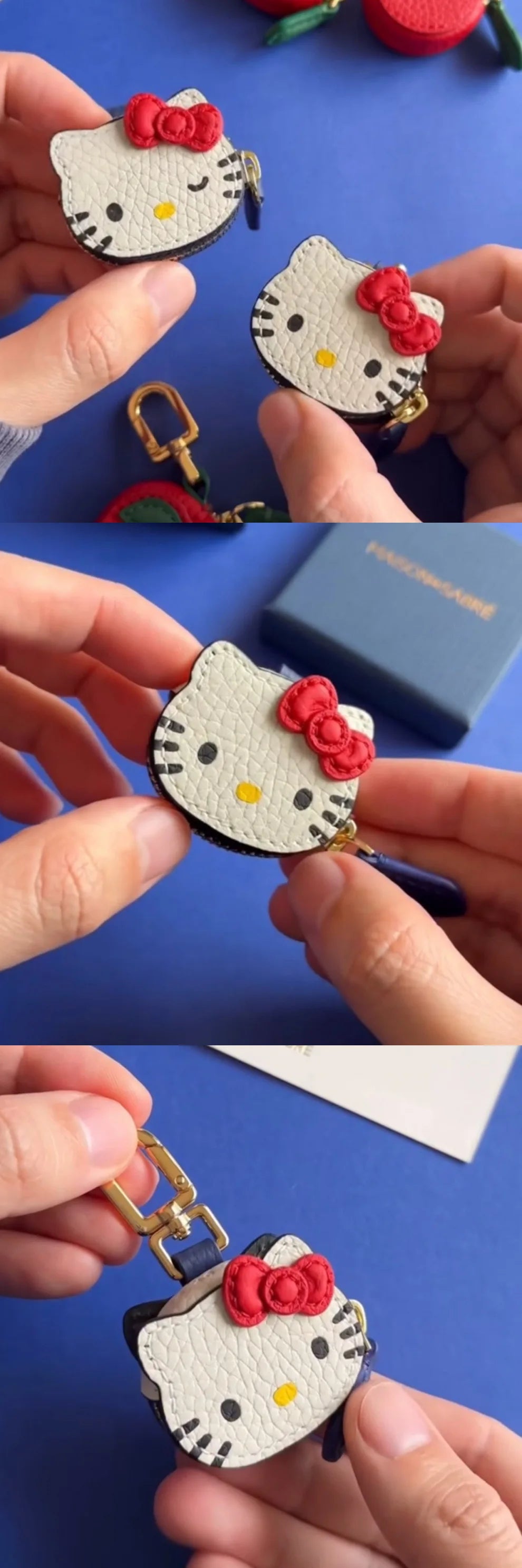 Hello Kitty Keychain Anime Keying Bag Pendant Car Key Accessories Headphone Protective Case Cartoon KT Cat Ornament Girls Gifts