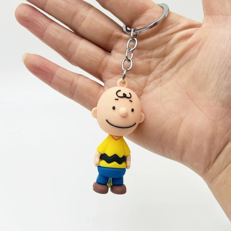 Snoopy Keychain PVC Key Ring Charlie Doll Pendant Cute Bag Ornament Men Woman Car Keys Cartoon Pendant Accessories Fashion Gift