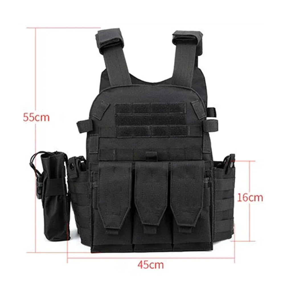 6094 Military Tactical Vest Body Armor Combat Army CS Gear Hunting Plate Carrier Airsoft Accessories Wargame Pouch Molle Vest