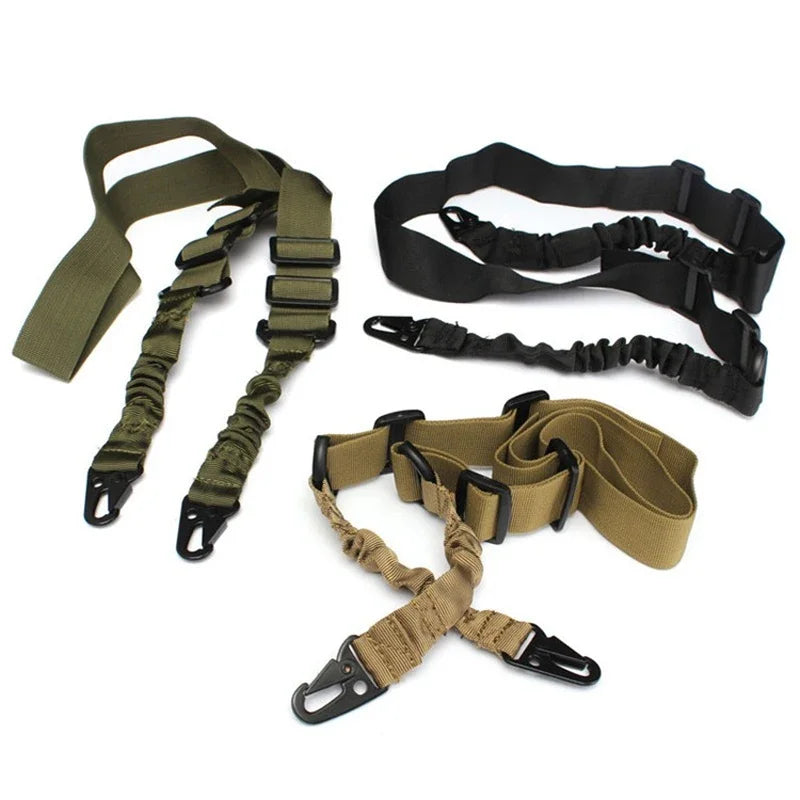 Military Tactical 2 Point Gun Sling Shoulder Strap Rifle Sling Airsoft Bungee Belt Mount Gun Rope Shooting Hunting Accessories