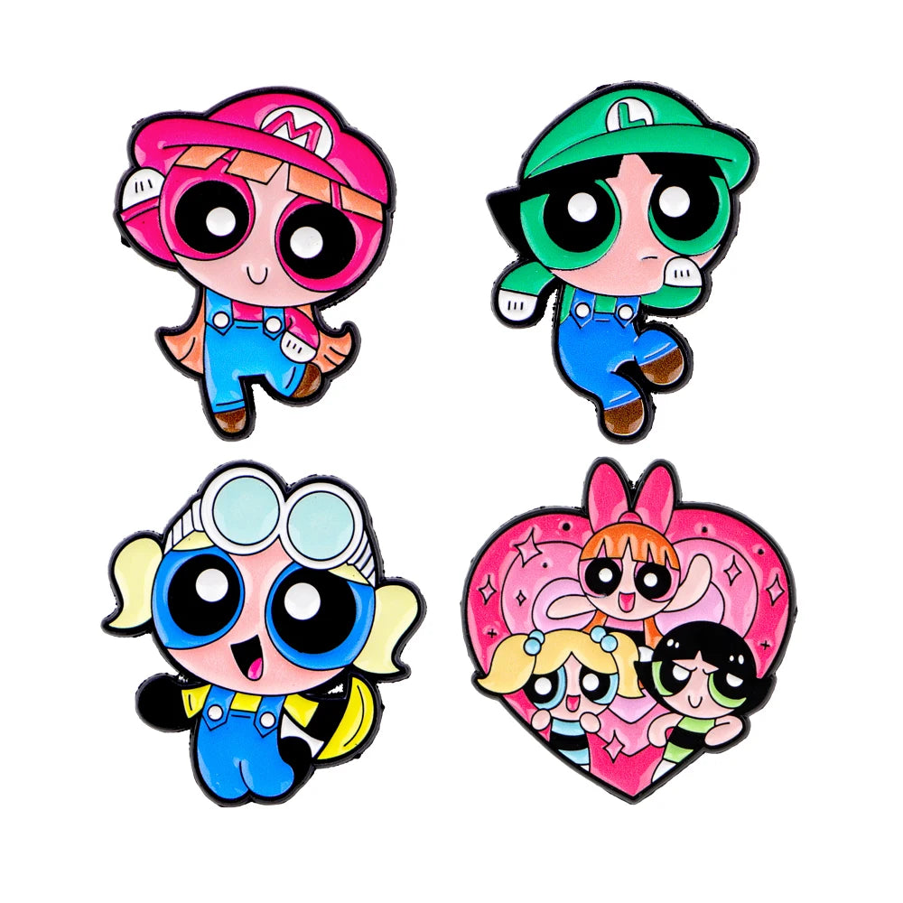 Cool Pink Cartoon Girls Women Brooches on Clothes Lapel Pins for Backpack Decorative Enamel Pin Bags Badges Jewelry Accessories