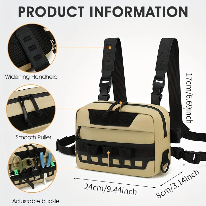 Tactical Vest Backpack - Large Capacity Multi-Functional Outdoor Bag   for Hunting Fishing Tactical Use Mixed Backpacking Gear