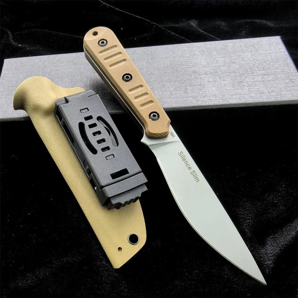 Tactical Fixed Blade Knife with Kydex Sheath - Features 8Cr13MoV Steel and G10 Handle for Outdoor, Combat, and Hunting Use