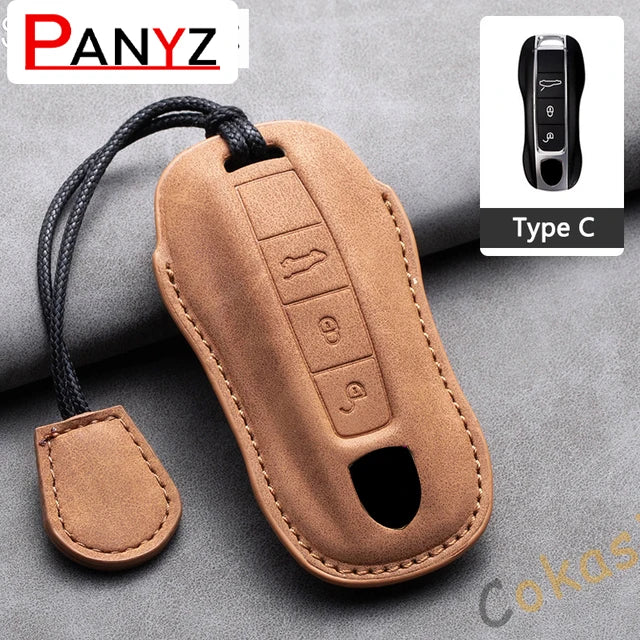 For Porsche Cayenne 718 MACAN Panamera 911 Boxster Keychain Accessories Car Key Case Covers Smart Remote Protection Shell Holder
