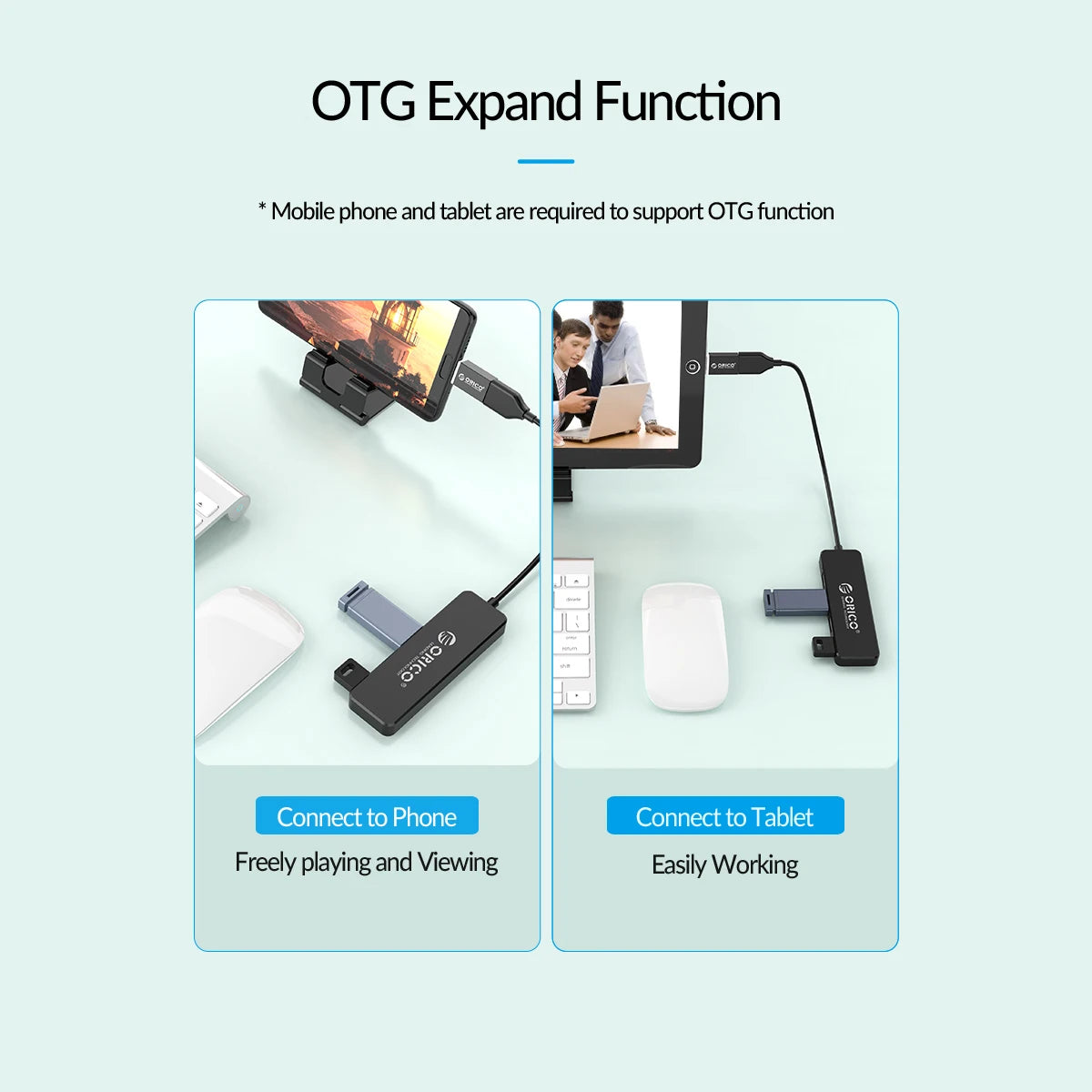 ORICO Mini USB HUB Multi 4 Port High Speed USB 3.0 2.0 Splitter Portable OTG Adapter For Computer Laptops Tablet PC Accessories