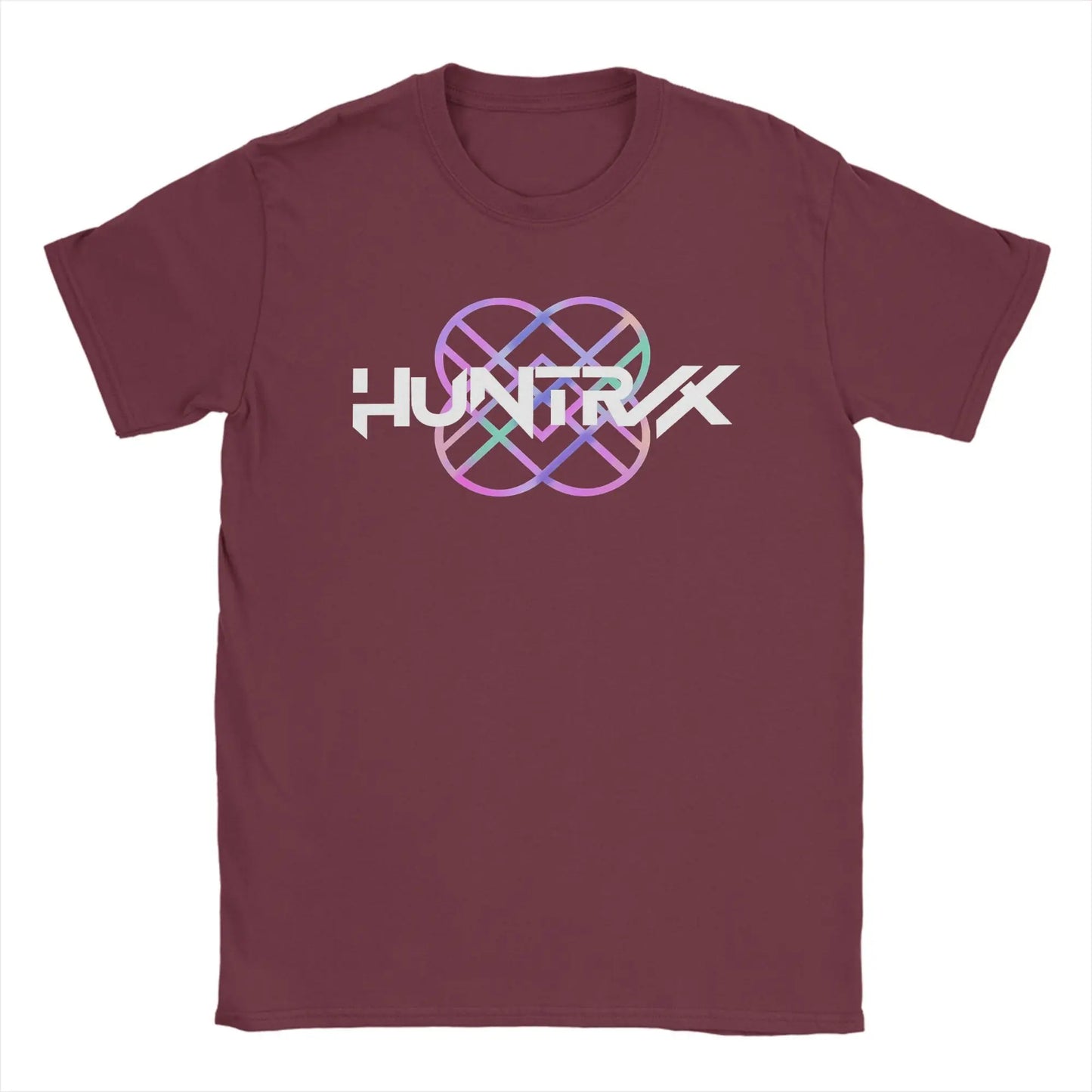 HUNTRX HUNTRIX Logo KPop Demon Hunters Men's T Shirt  Fashion Tees Short Sleeve Crewneck T-Shirts 100% Cotton Big Size Clothing