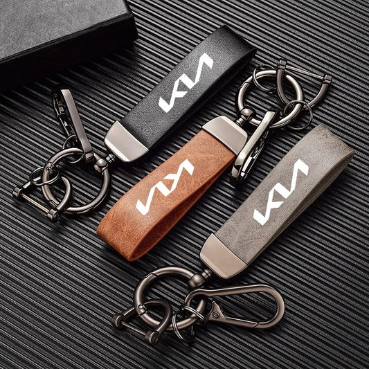 Creative Keychain PU Leather Fashion Men Women Gift For Kia K2/K3/K5/KX3 Sportage Cerato Optima Soul Rio Carens Smart Accessory