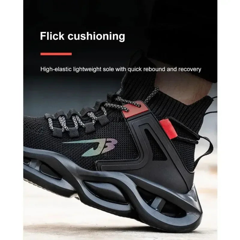 Tactical Boots for Man Breathable Work Safety Boots with Steel Toe Fashion Work Shoes Men Anti-stab Anti-smash Sneaker