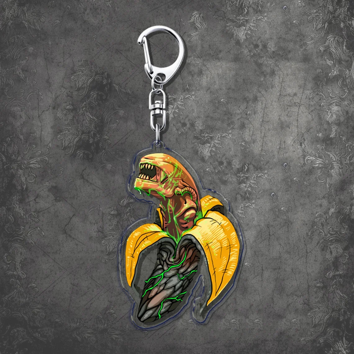Horror Scary Classic Movie Keychain Key Chain Ring for Bag Xenomorph Sci Fi Keyring Jewelry Gamer Fans Gaming Gift