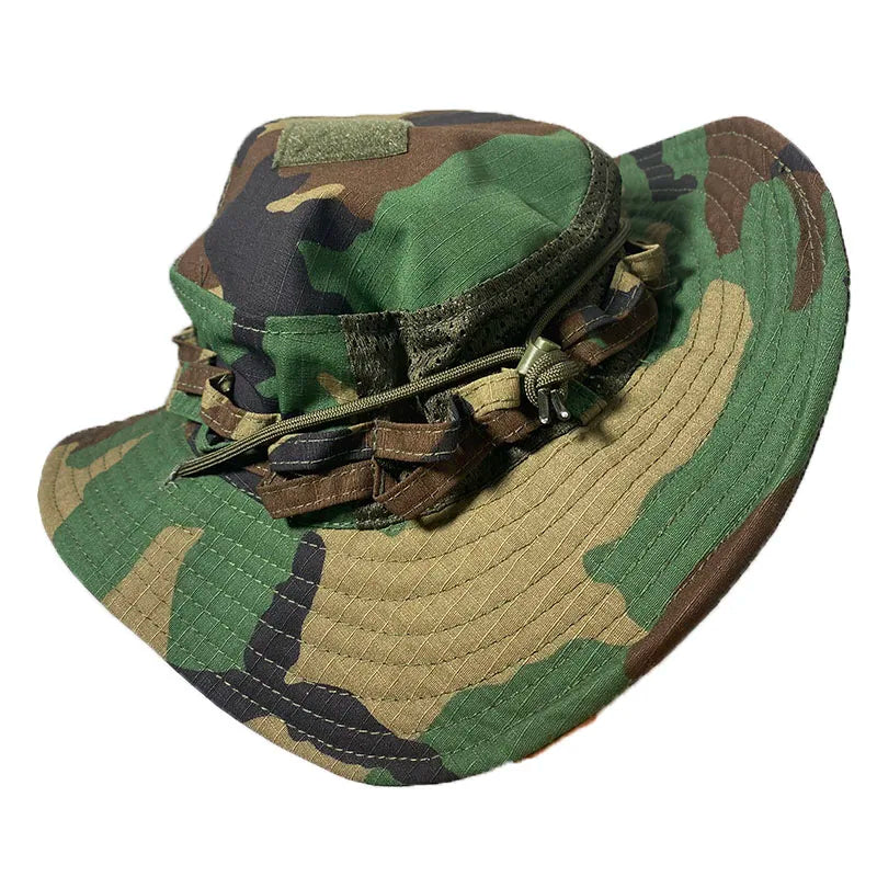 Tactical 2.0 Boonie Hat Summer Mesh Camouflage Combat Cap Multicam Outdoor Sports Training Fishing Hiking Camping Hunting Hats