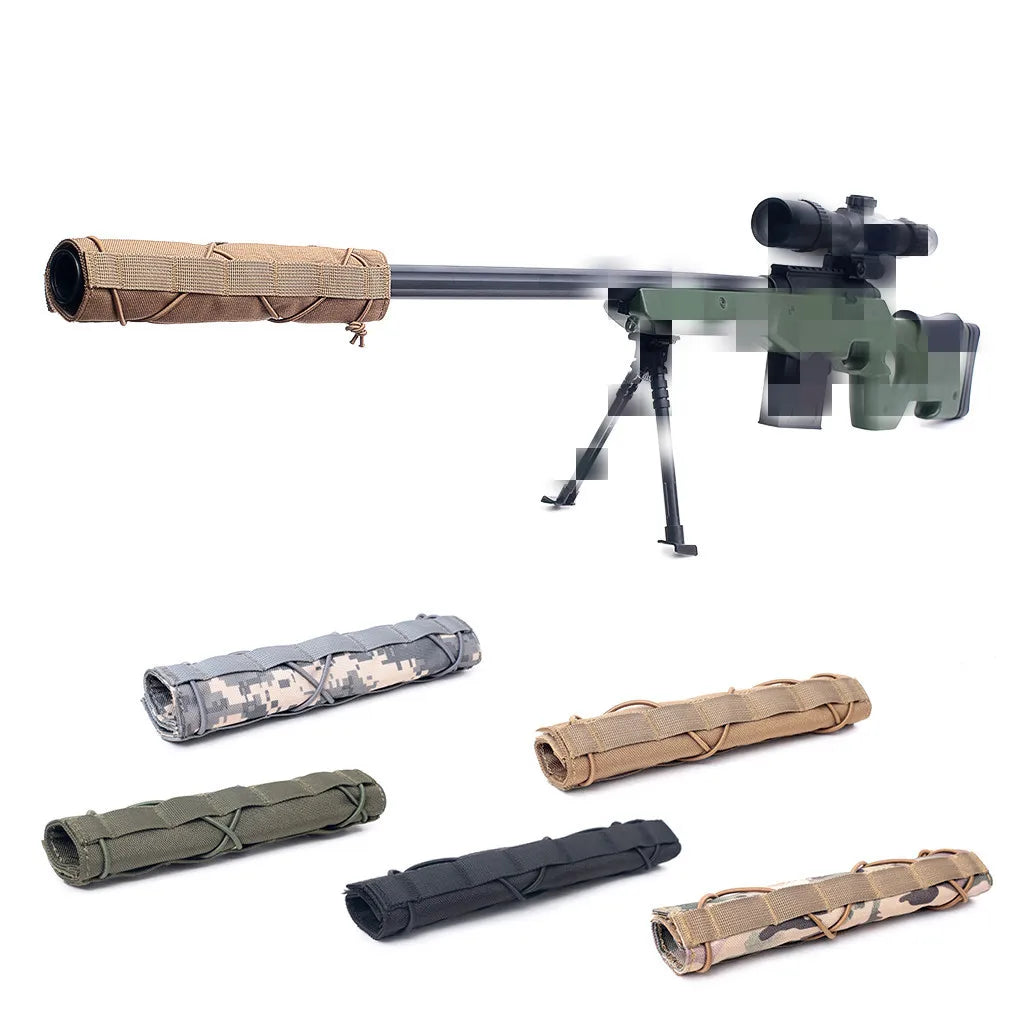 Tactical Hunting Soft Suppressor Muffler Cover Sniper Gun Shooting Muffler Sleeve Thermal Insulation Shielding Protector ﻿