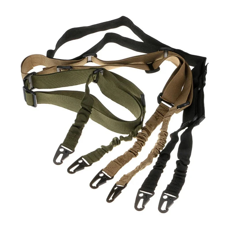 Military Tactical 2 Point Gun Sling Shoulder Strap Rifle Sling Airsoft Bungee Belt Mount Gun Rope Shooting Hunting Accessories