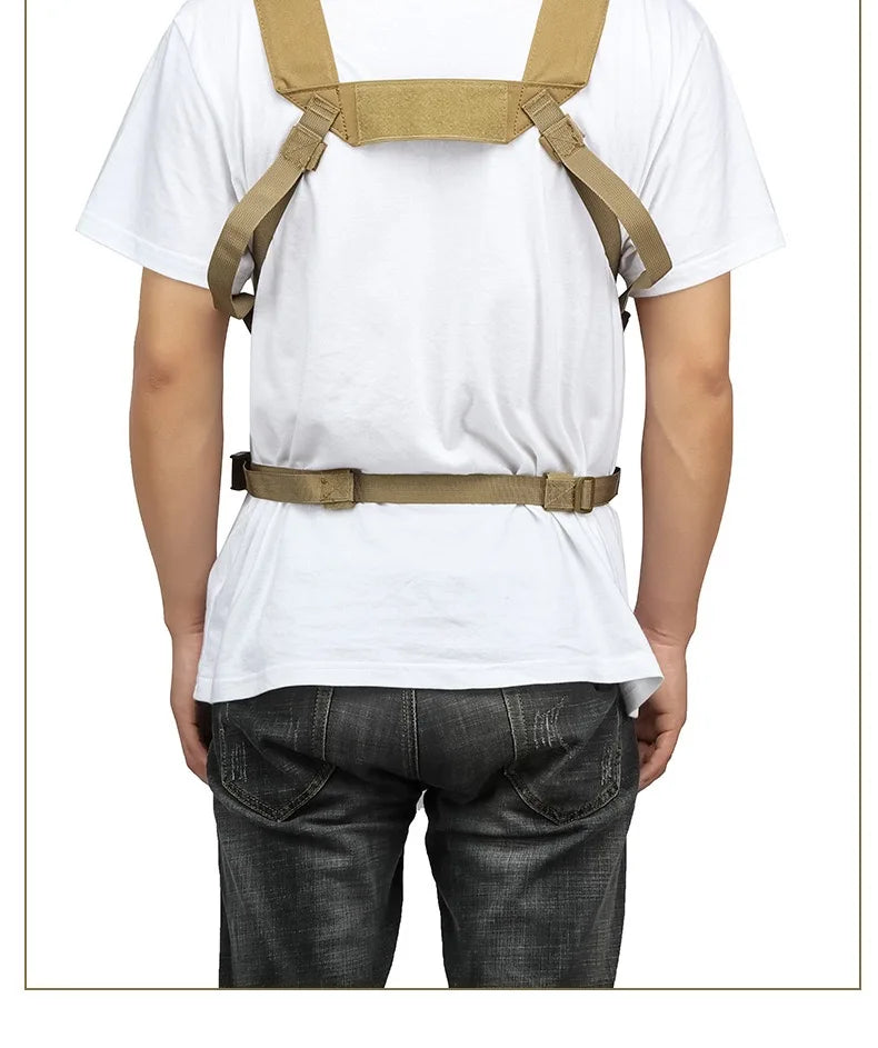 Military Tactical Vest Chest Rig with Adjustable Straps & Large Capacity Pouch for Outdoor Adventure & Tactical Missions