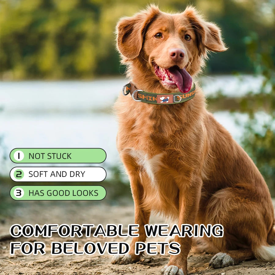 CP570--Pet dog adjustable collar，Two metal D-ring and durable buckle，Colorful prints，Suitable for large, medium, and small dogs.