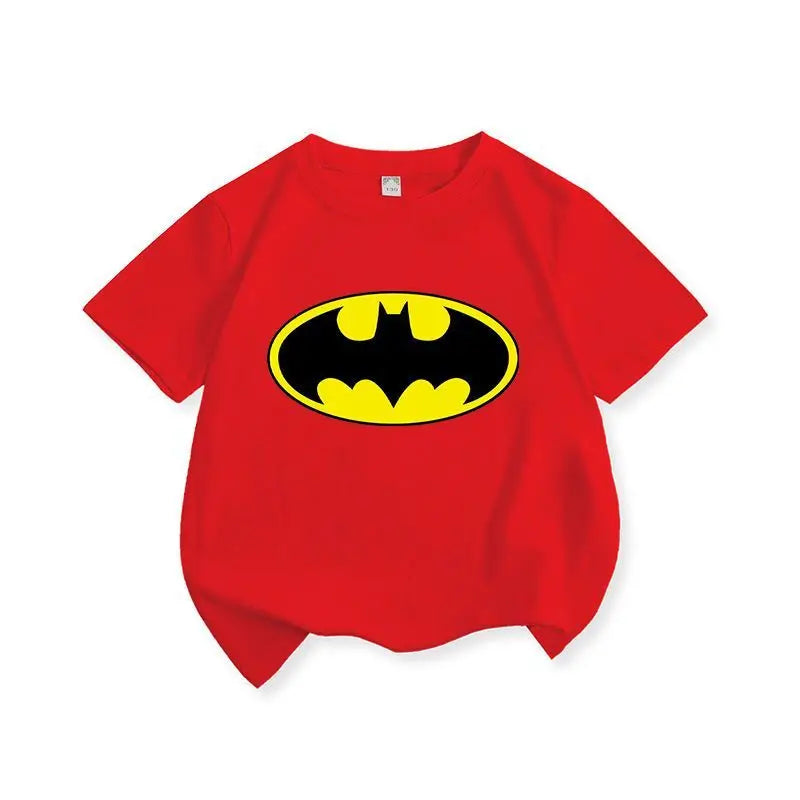 Creative Batman Cool Anime Graphic Print Children's New Simple Fashion Casual Versatile Crew Neck Pullover Short Sleeve T-Shirt
