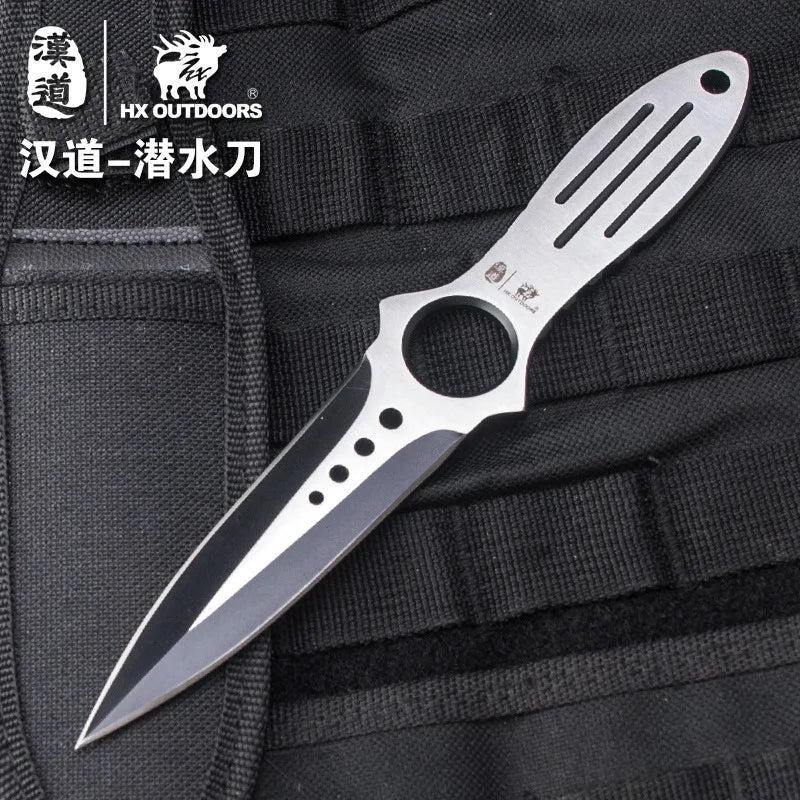 Tactical Training Fixed Blade Knife, Survival Diving Leg Knife with Sheath, Outdoor Camping Hunting Tool for Wilderness