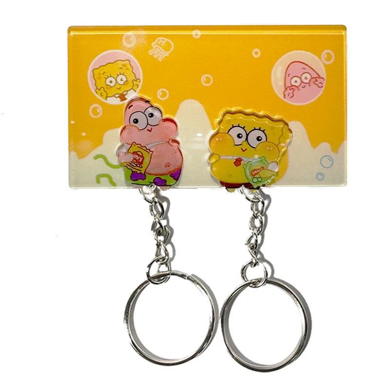 Key Holder Cute Couple Keychain Hanger Wall Home Decor Keyring Pendant Acrylic Nomagnetic Refrigerator Sticker Key Storager Gift