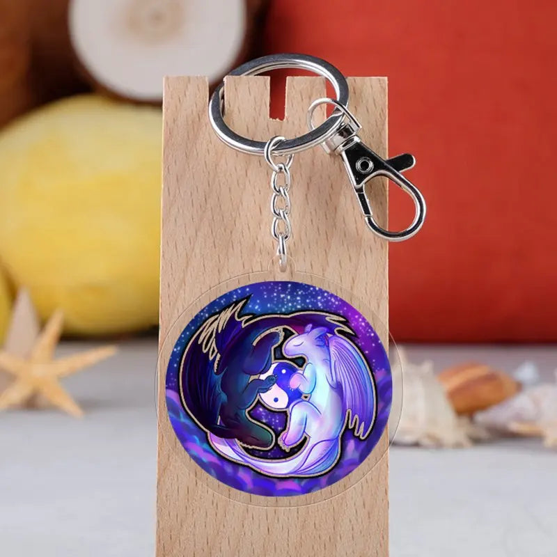 Creative keychain dragon Cute Cartoon Couple DIY Buckle Pendant with Male and Female Ring Ins Personalized
