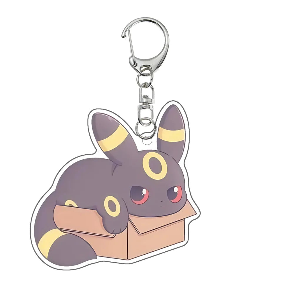 Pokemon Keychain Espeon Umbreon Glaceon Eevee Sylveon Jolteon Vaporeon Leafeon Anime Cartoon Cute Key Chain Pendant Gift