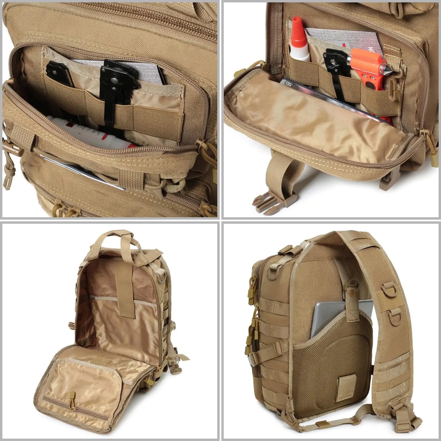 Tactical Backpack Sports Shoulder Bag Waterproof Messenger Bag Military Multi-Function Large Capacity For Camping Hunting Hiking